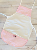 Pink Stripe Seersucker on White Toddler Apron