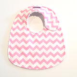 Pink and White Chevron Baby Bib